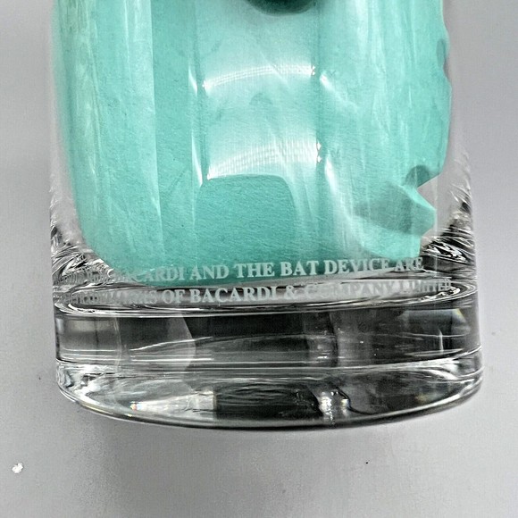 Barcardi Rum Heavy Bottom Lowball Rocks Glass Bat Device Signal Etched Logo EUC - Picture 5 of 5